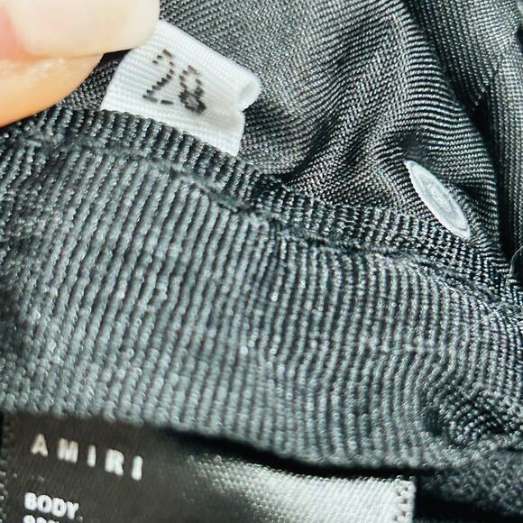 AMIRI Skinny-Fit Appliquéd Paint-Splatter Distressed Stretch-Denim Jean Black 28 - Picture 9 of 15